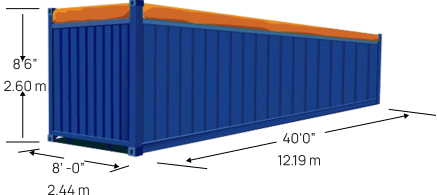 40’ FULL HEIGHT OPEN TOP CONTAINER